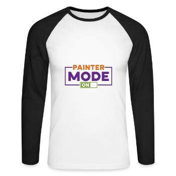 House Painter Dad Unique Gifts - Unisex Long Sleeve Baseball T-Shirt - white/black - Front - Nik (191cm)