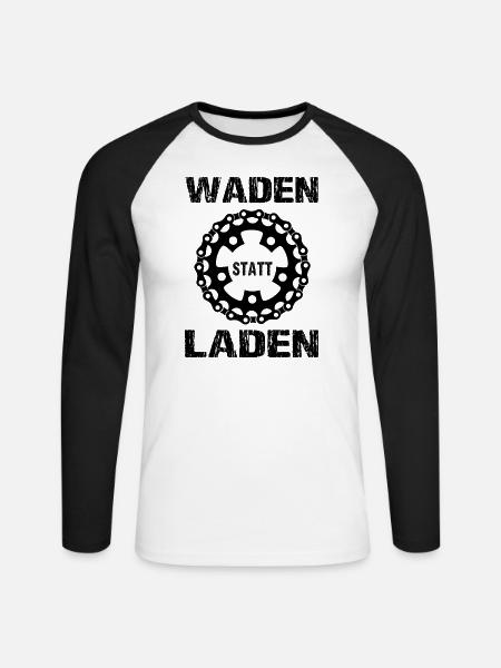 Fahrrad - Unisex Baseballshirt langarm - Weiß/Schwarz