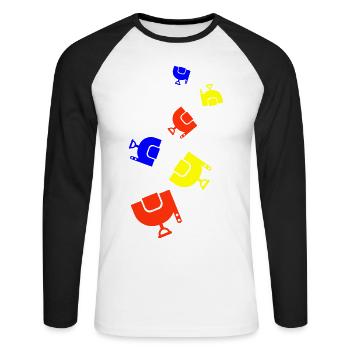 Saddle Symbol - Unisex Long Sleeve Baseball T-Shirt - white/black - Front - Nik (191cm)