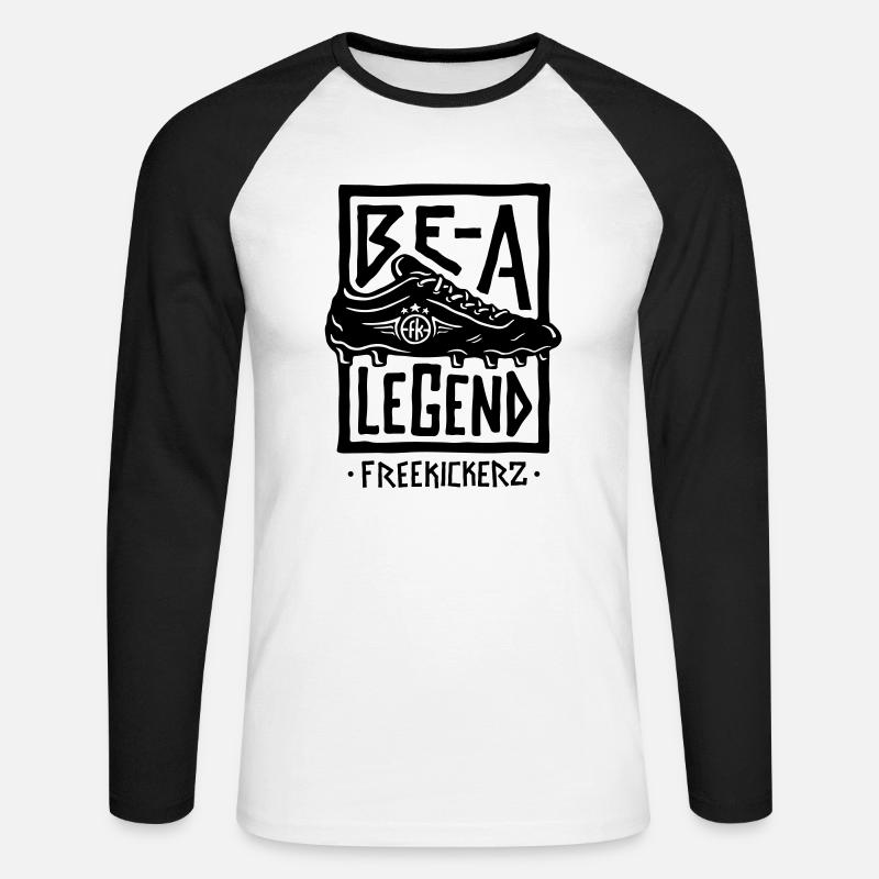 Be a Legend V2 - Unisex Baseballshirt langarm - Weiß/Schwarz