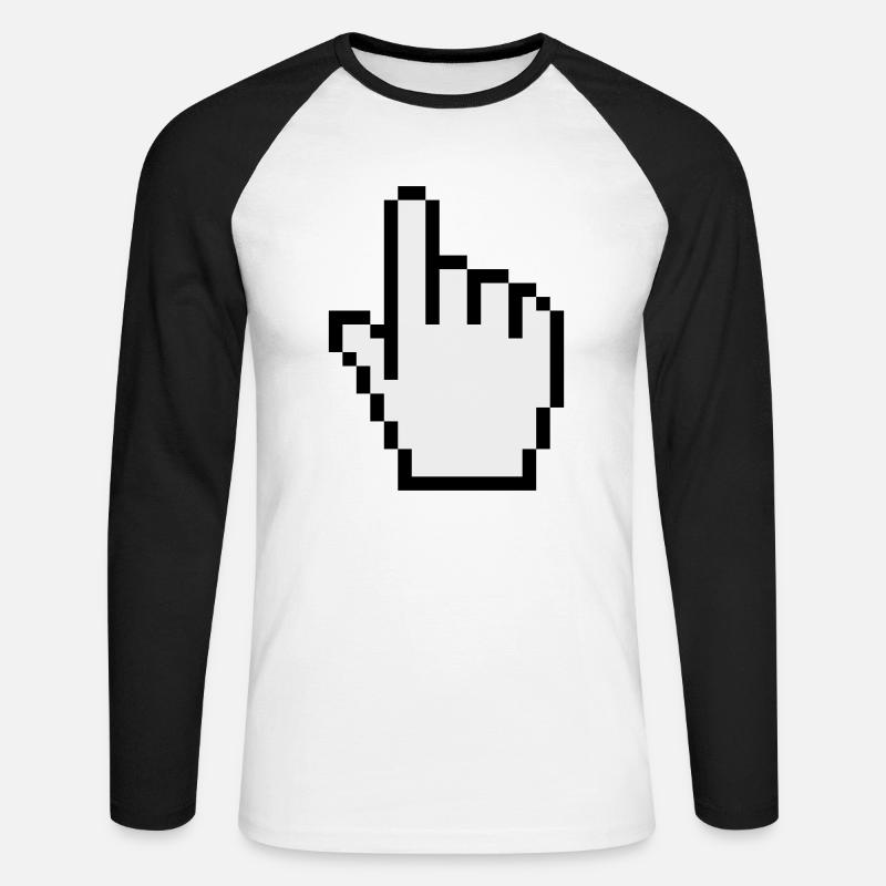pointer / cursor - Unisex Long Sleeve Baseball T-Shirt - white/black