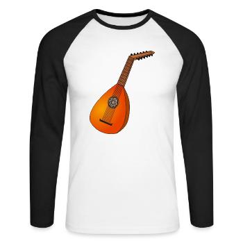 luth - T-shirt baseball manches longues Homme - blanc/noir - Devant - Nik (191cm)