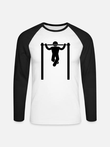 pullup - Unisex Baseballshirt langarm - Weiß/Schwarz