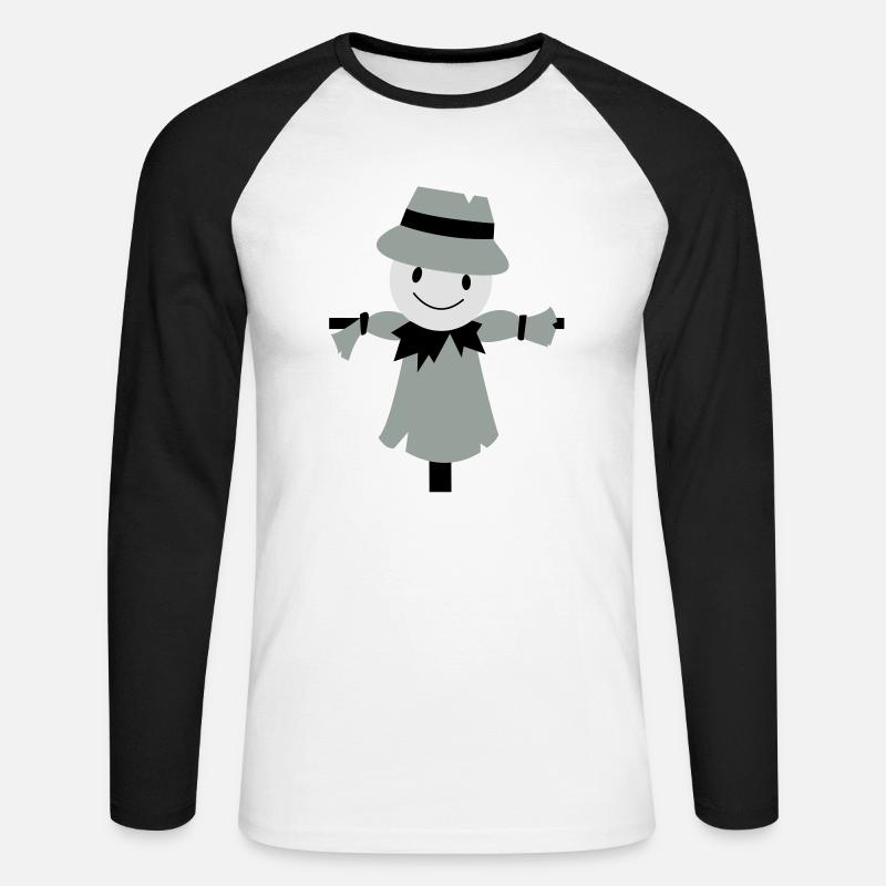 vogelscheuche - Unisex Baseballshirt langarm - Weiß/Schwarz