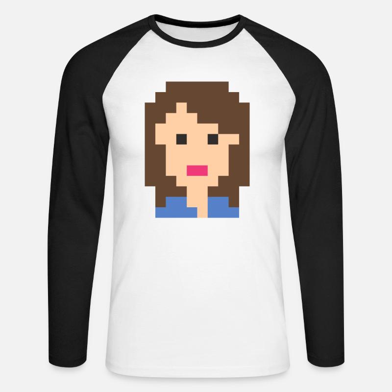 Mädchen - Unisex Baseballshirt langarm - Weiß/Schwarz