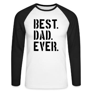text dad best ever amour papa meilleur monde fête des pères - T-shirt baseball manches longues Homme - blanc/noir - Devant - Nik (191cm)