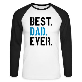 text dad best ever amour papa meilleur monde fête des pères - T-shirt baseball manches longues Homme - blanc/noir - Devant - Nik (191cm)