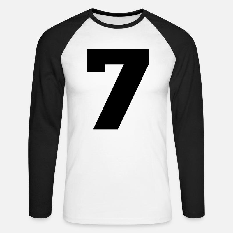 7.7 - Unisex Baseballshirt langarm - Weiß/Schwarz