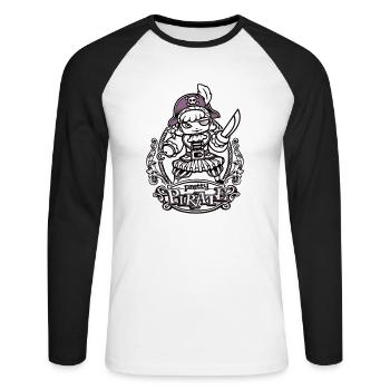 Jolie Pirate N / B - T-shirt baseball manches longues Homme - blanc/noir - Devant - Nik (191cm)