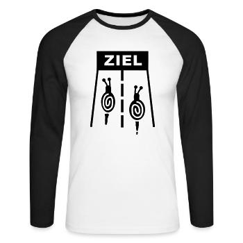 Schnecken Rennen - Unisex Baseballshirt langarm - Weiß/Schwarz - Vorne - Nik (191cm)