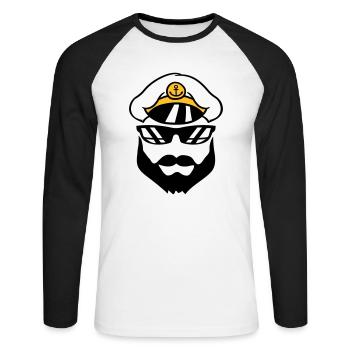 capitaines marin marin équipage navire équipe s - T-shirt baseball manches longues Homme - blanc/noir - Devant - Nik (191cm)