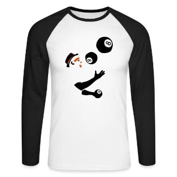 jongleur boule billard 8 - T-shirt baseball manches longues Homme - blanc/noir - Devant - Nik (191cm)