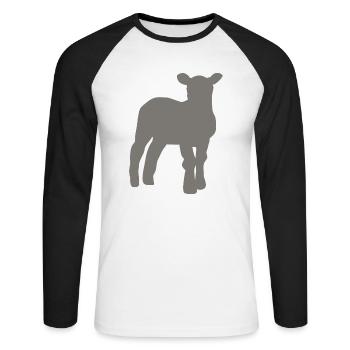 lamb - Unisex Long Sleeve Baseball T-Shirt - white/black - Front - Nik (191cm)