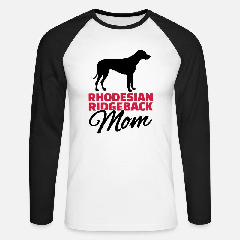 Rhodesian Ridgeback - Unisex Baseballshirt langarm - Weiß/Schwarz