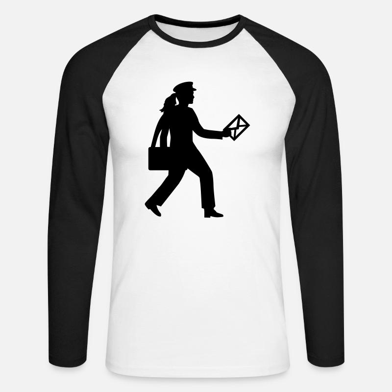 Briefträgerin - Unisex Baseballshirt langarm - Weiß/Schwarz