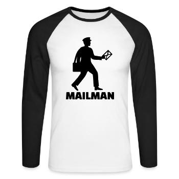 Mailman - Unisex Long Sleeve Baseball T-Shirt - white/black - Front - Nik (191cm)