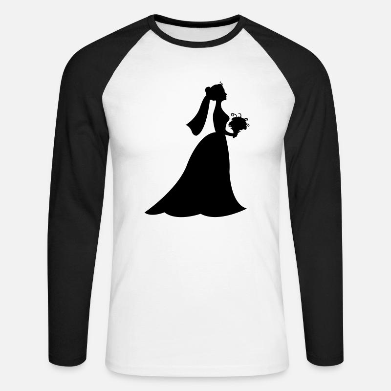 braut - Unisex Baseballshirt langarm - Weiß/Schwarz