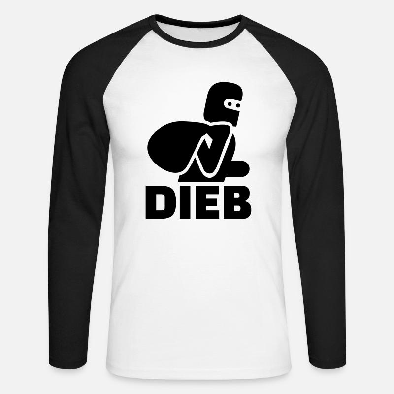 Dieb - Unisex Baseballshirt langarm - Weiß/Schwarz