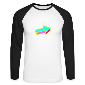 Arrow - Unisex Long Sleeve Baseball T-Shirt - white/black - Front - Nik (191cm)