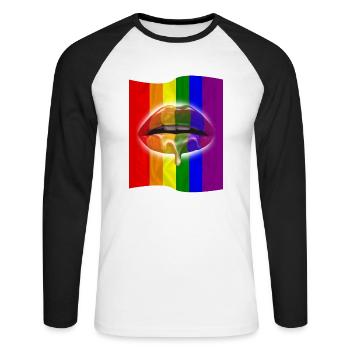 Sincere and true LGBT love - Unisex Long Sleeve Baseball T-Shirt - white/black - Front - Nik (191cm)