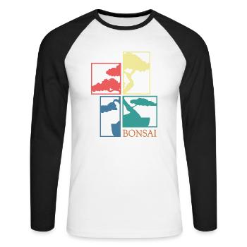 bonsai yamadori bonsai garden - Unisex Long Sleeve Baseball T-Shirt - white/black - Front - Nik (191cm)