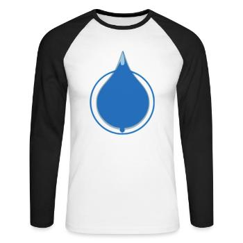 Water Drop - T-shirt baseball manches longues Homme - blanc/noir - Devant - Nik (191cm)