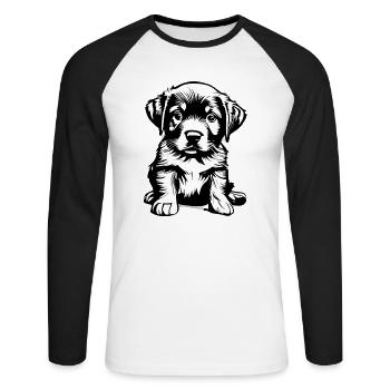 Dogs Puppy Golden Retriever Dog Owners - Unisex Long Sleeve Baseball T-Shirt - white/black - Front - Nik (191cm)