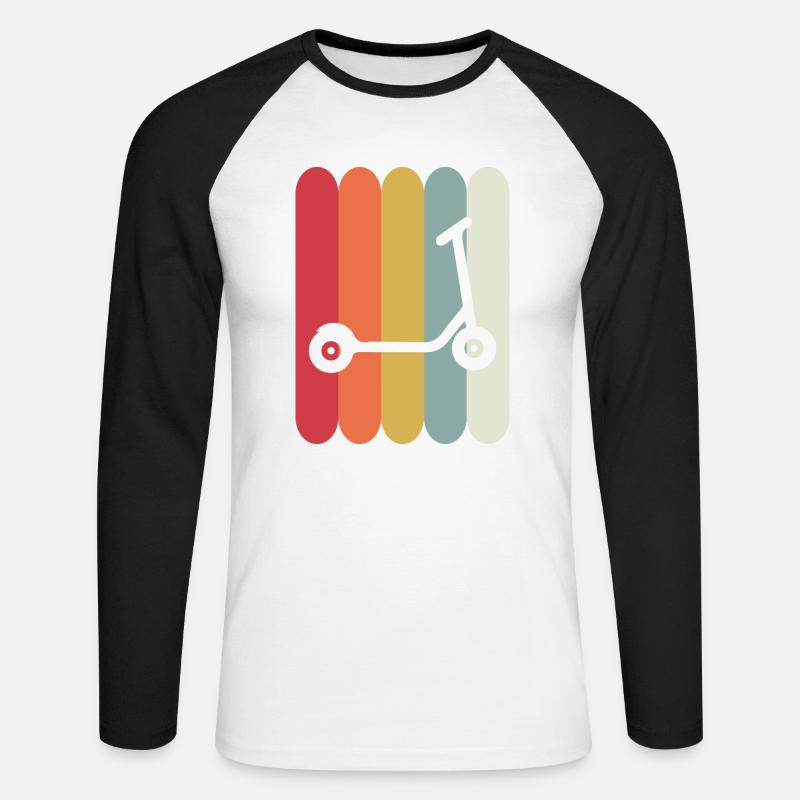 E-Scooter Roller Scooter - Unisex Baseballshirt langarm - Weiß/Schwarz