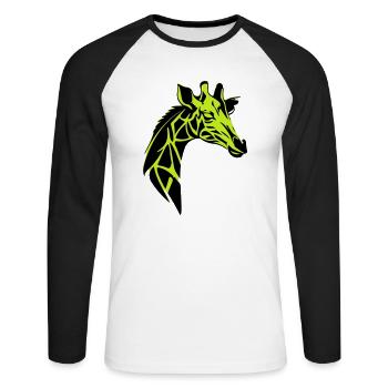 giraffe - Unisex Long Sleeve Baseball T-Shirt - white/black - Front - Nik (191cm)