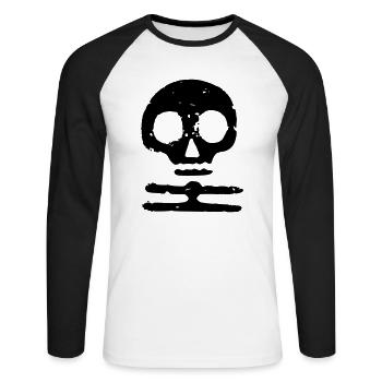 White Death Finland - Unisex Long Sleeve Baseball T-Shirt - white/black - Front - Nik (191cm)