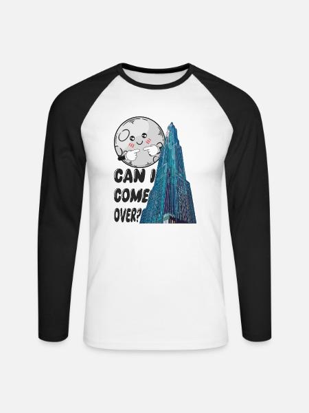 can i come over? - Unisex Baseballshirt langarm - Weiß/Schwarz