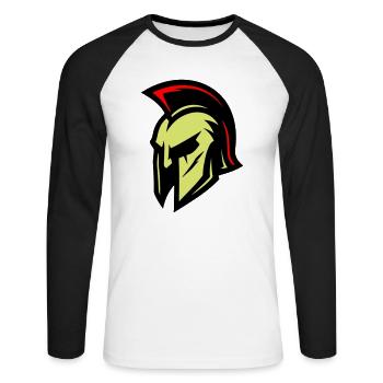 Gladiator Helmet Sparta - Unisex Long Sleeve Baseball T-Shirt - white/black - Front - Nik (191cm)