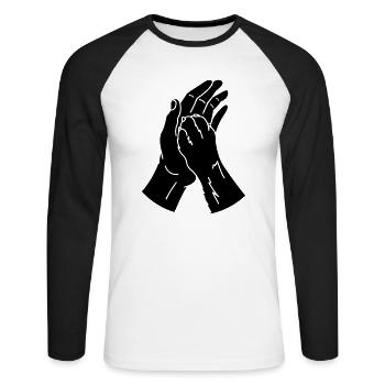 Animal Paw Hand - Unisex Long Sleeve Baseball T-Shirt - white/black - Front - Nik (191cm)