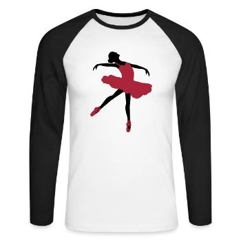 Ballett Mädchen - Unisex Baseballshirt langarm - Weiß/Schwarz - Vorne - Nik (191cm)