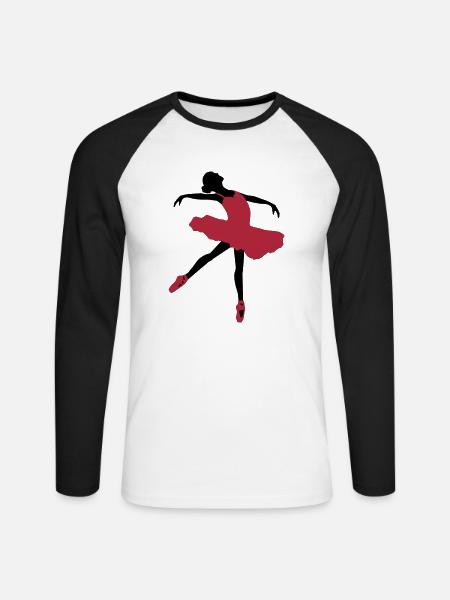 Ballett Mädchen - Unisex Baseballshirt langarm - Weiß/Schwarz