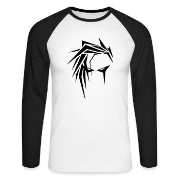 emo boy - Unisex Baseballshirt langarm - Weiß/Schwarz - Vorne - Nik (191cm)
