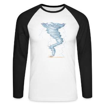 Weather Tornado Windhose Sturmjäger cool design - Unisex Long Sleeve Baseball T-Shirt - white/black - Front - Nik (191cm)