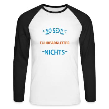 Fuhrparkleiter Beruf - Unisex Baseballshirt langarm - Weiß/Schwarz - Vorne - Nik (191cm)