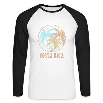 Costa Rica - Unisex Long Sleeve Baseball T-Shirt - white/black - Front - Nik (191cm)