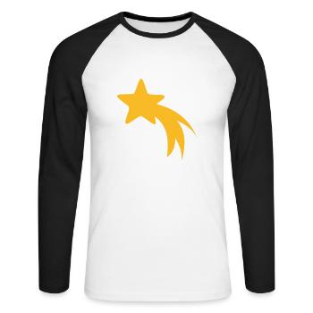 STERNSCHNUPPE - Unisex Baseballshirt langarm - Weiß/Schwarz - Vorne - Nik (191cm)