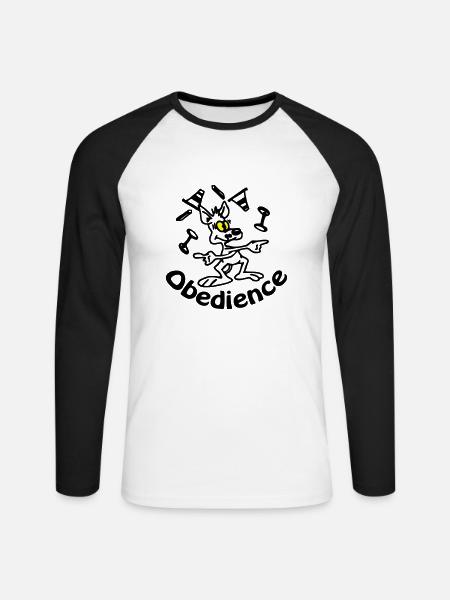 Obedience - Unisex Baseballshirt langarm - Weiß/Schwarz