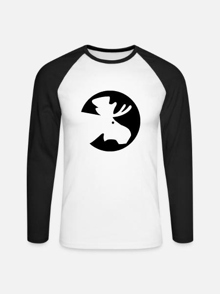 Caribou - T-shirt baseball manches longues Homme - blanc/noir
