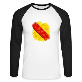Baden - Unisex Baseballshirt langarm - Weiß/Schwarz - Vorne - Nik (191cm)