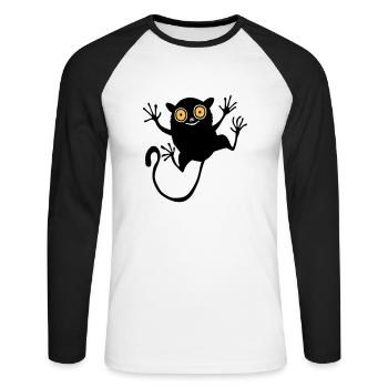 tarsier (for Kids) - Unisex Long Sleeve Baseball T-Shirt - white/black - Front - Nik (191cm)