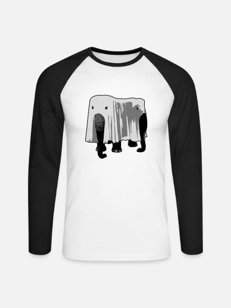 Elefant - Unisex Baseballshirt langarm - Weiß/Schwarz