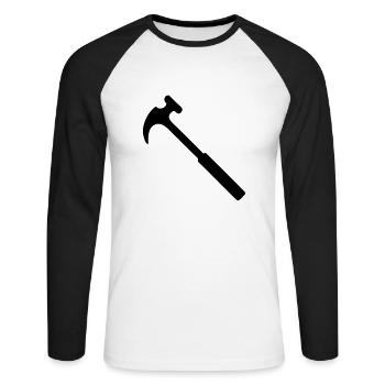 Hammer - Unisex Long Sleeve Baseball T-Shirt - white/black - Front - Nik (191cm)