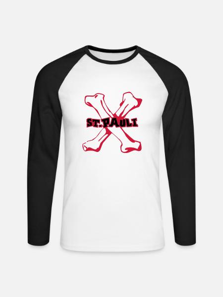 st pauli hamburg - Unisex Baseballshirt langarm - Weiß/Schwarz