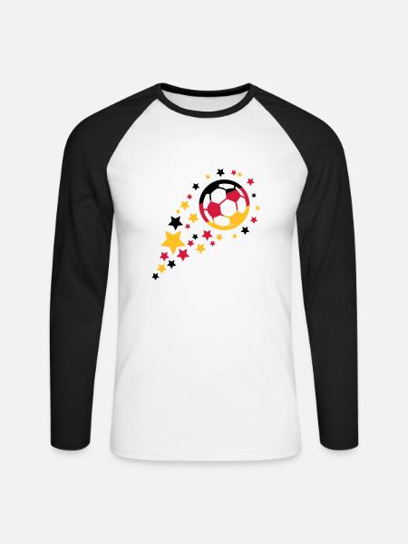 fußball design - Unisex Baseballshirt langarm - Weiß/Schwarz
