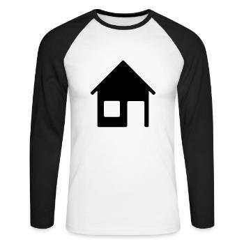 haus__f1 - Unisex Long Sleeve Baseball T-Shirt - white/black - Front - Nik (191cm)
