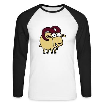widder_052012_b_3c - Unisex Long Sleeve Baseball T-Shirt - white/black - Front - Nik (191cm)
